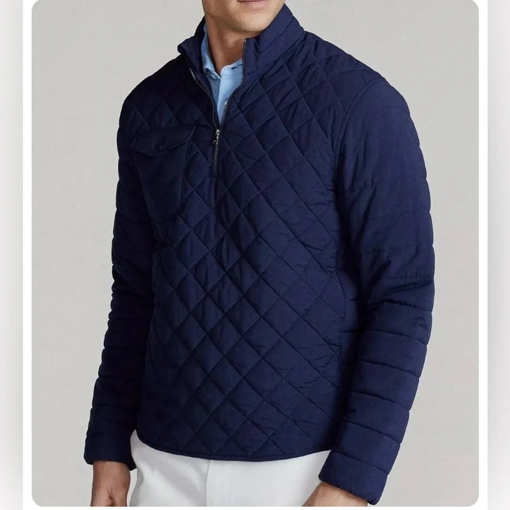 Polo‎ Ralph Lauren Golf Diamond Quilted 1/4 Zip Mockneck Pullover Jacket XXL